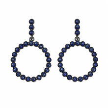 Load image into Gallery viewer, Lapis Lazuli Hoop Drop Earrings