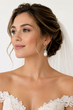 Load image into Gallery viewer, Emerald, Diamond & Baroque Pearl Earrings