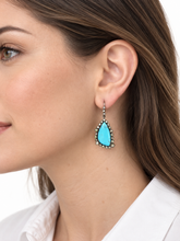 Load image into Gallery viewer, Sleeping Beauty Turquoise & Champagne Diamond Earrings