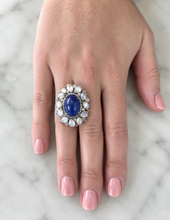 Load image into Gallery viewer, Tanzanite, Moonstone & Diamond Statement Ring