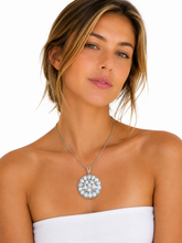 Load image into Gallery viewer, Moonstone & Diamond Round Pendant