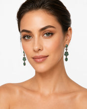 Load image into Gallery viewer, Emerald Floral Drop Earrings