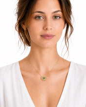 Load image into Gallery viewer, 14K Gold Emerald & Diamond Evil Eye Necklace
