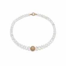 Load image into Gallery viewer, Graduated Moonstone & Champagne Diamond Necklace