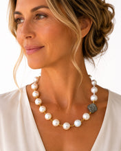 Load image into Gallery viewer, Pearl & Pavé Diamond Necklace