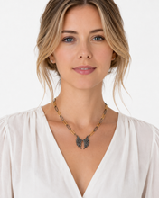 Load image into Gallery viewer, Two-Tone Angel Wings Diamond Necklace