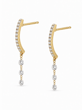 Load image into Gallery viewer, 18K Gold Floating Diamond Drop Earrings