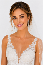 Load image into Gallery viewer, Long Pavé Zirconia Drop Earrings