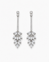 Load image into Gallery viewer, Long Pavé Zirconia Drop Earrings