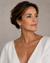 Load image into Gallery viewer, Baroque Pearl, Ruby & Diamond Drop Earrings