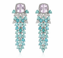 Load image into Gallery viewer, Kunzite, Paraiba Tourmaline & Diamond Earrings