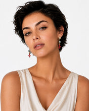 Load image into Gallery viewer, Tahitian Pearl & Natural Coral Drop Earrings