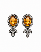 Load image into Gallery viewer, Amber Topaz & Diamond Earrings