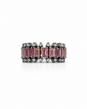 Load image into Gallery viewer, Tourmaline Baguette & Diamond Band Ring
