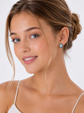 Load image into Gallery viewer, Aquamarine Diamond Stud Earrings