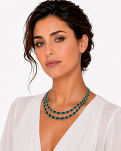 Load image into Gallery viewer, Double-Row Emerald & Diamond Necklace
