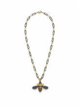 Load image into Gallery viewer, Two-Tone Bee Pendant Necklace