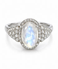 Load image into Gallery viewer, Moonstone and Diamond Ring