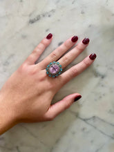 Load image into Gallery viewer, Cushion-Shaped Kyanite, Topaz & Diamond Ring