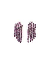 Load image into Gallery viewer, Baguette-Cut Garnet Fringe Earrings