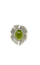 Load image into Gallery viewer, Green Cabochon Tourmaline Ring
