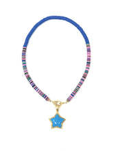 Load image into Gallery viewer, Royal Blue & Multicolor Pukka Star Necklace