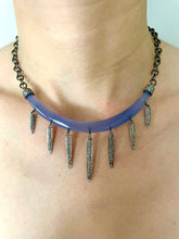 Load image into Gallery viewer, Lavender & Pavé Diamond Spike Choker Necklace