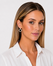Load image into Gallery viewer, Silver Pavé CZ Drop Earrings
