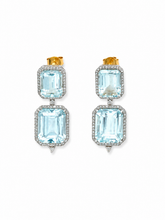 Load image into Gallery viewer, Aquamarine &amp; Diamond Drop Earrings

