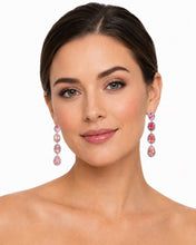 Load image into Gallery viewer, Pink Tourmaline &amp; Diamond Drop Earrings
