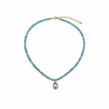 Load image into Gallery viewer, Kyanite &amp; Tahitian Pearl Necklace
