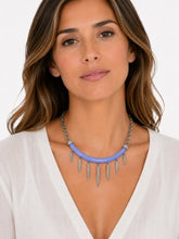 Load image into Gallery viewer, Lavender &amp; Pavé Diamond Spike Choker Necklace
