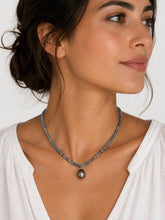Load image into Gallery viewer, Kyanite &amp; Tahitian Pearl Necklace
