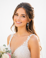 Load image into Gallery viewer, Aquamarine and Diamond Tear drop
