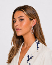 Load image into Gallery viewer, Pink Tourmaline Baguette &amp; Diamond Rhombus Earrings
