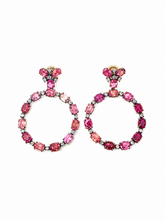 Load image into Gallery viewer, Pink Hoop Drop Earrings
