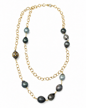 Load image into Gallery viewer, Tahitian Pearl &amp; Diamond Long Necklace
