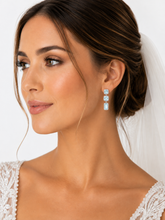 Load image into Gallery viewer, Aquamarine &amp; Pavé Diamond Drop Earrings
