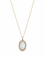 Load image into Gallery viewer, Moonstone &amp; Diamond Oval Pendant Necklace
