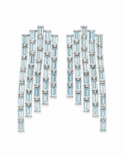 Load image into Gallery viewer, Aquamarine &amp; Diamond Cascade Earrings
