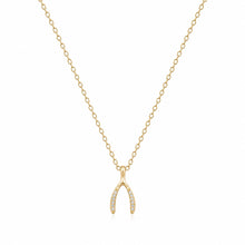 Load image into Gallery viewer, 14K Gold Wishbone Necklace – 15”
