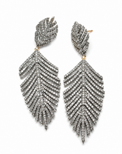 Load image into Gallery viewer, Feather Pavé Diamond Earrings
