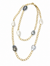 Load image into Gallery viewer, Gold-Filled Baroque Pearl Long Necklace
