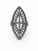 Load image into Gallery viewer, Rhodium &amp; Pavé Diamond Statement Ring
