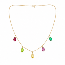 Load image into Gallery viewer, Multicolor Teardrop Gemstone Necklace
