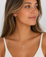 Load image into Gallery viewer, Diamond Cross Necklace – 16” + Extension
