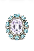 Load image into Gallery viewer, Cushion-Shaped Kyanite, Topaz &amp; Diamond Ring
