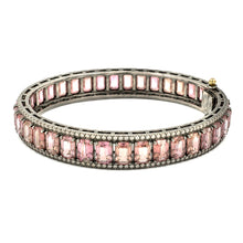 Load image into Gallery viewer, Pink Tourmaline &amp; Diamond Bangle

