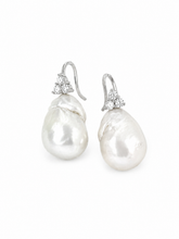 Load image into Gallery viewer, Baroque Pearl &amp; Zirconia Drop Earrings
