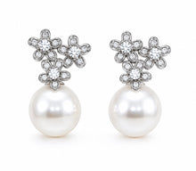 Load image into Gallery viewer, Floral Pearl Drop Earrings
